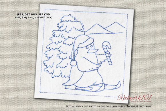 Penguin on Skis: A Festive Embroidery Review
