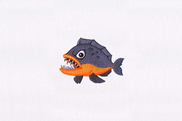 Piranha Fish: A Playful Embroidery Gem for Handmade Gifts
