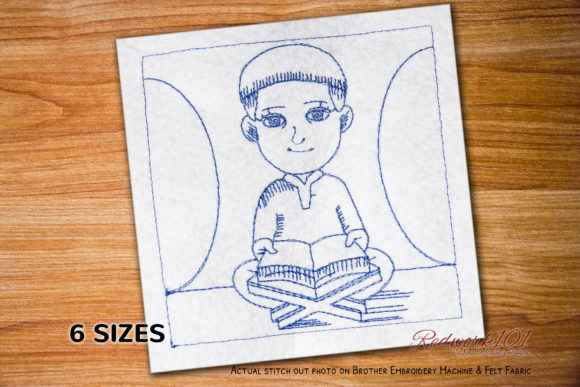Review: Muslim Boy Reading Holy Quran Redwork