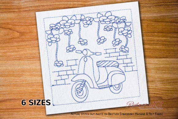 Review: Scooter with Flowers Bluework for Boutique Sweatshirts