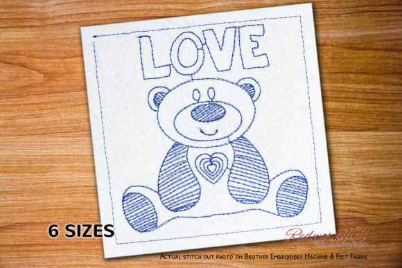 Reviewing Cute Love Teddy Bear Redwork for Holiday Sales