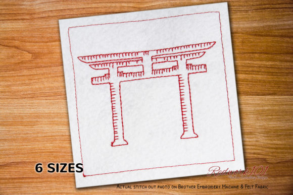 Shinto Torii Bluework: A Serene Embroidery Choice